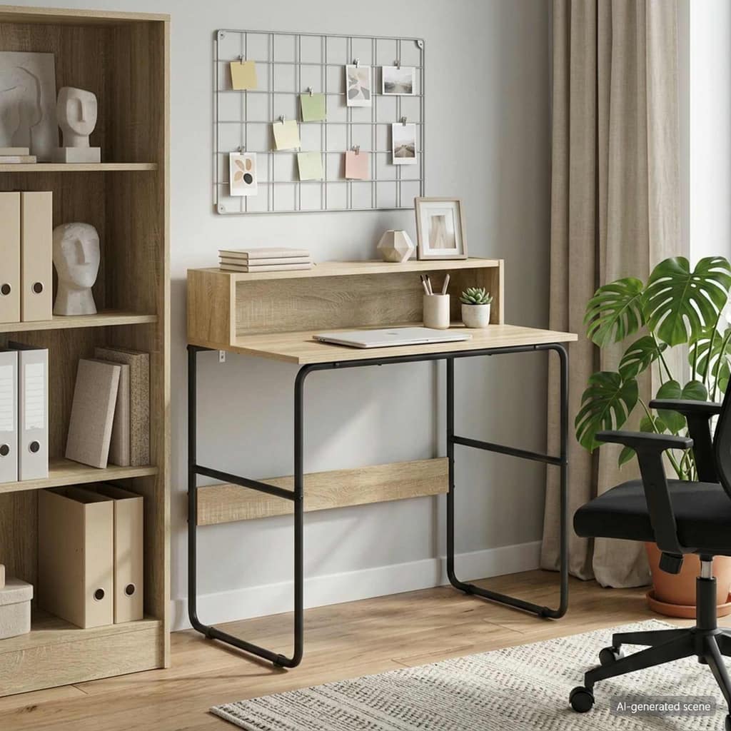 VidaXL Γραφείο με αποθηκευτικό χώρο Sonoma Δρυς 80 x 50 x 91 cm