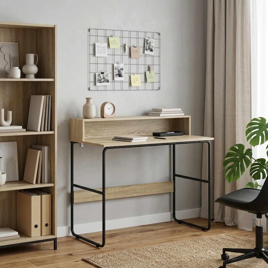 VidaXL Γραφείο με αποθηκευτικό χώρο Sonoma Δρυς 100 x 50 x 91 cm