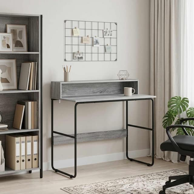 VidaXL Γραφείο με αποθηκευτικό χώρο Γκρι Sonoma 100 x 50 x 91 cm