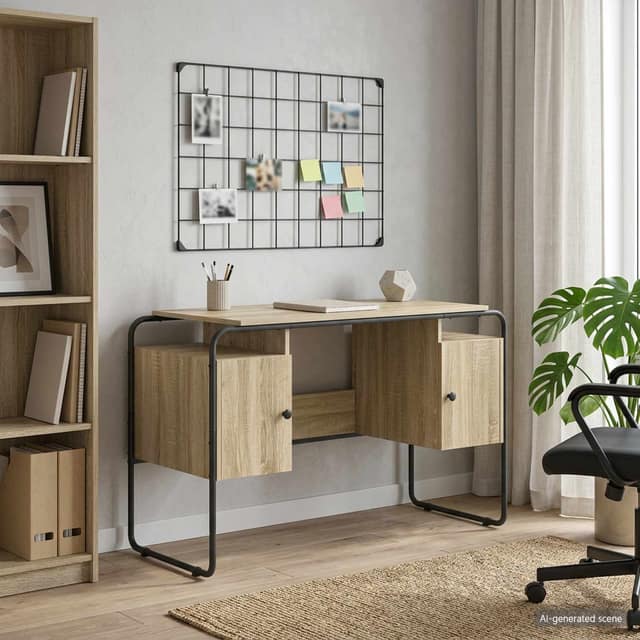 VidaXL Γραφείο με αποθηκευτικό χώρο Sonoma Δρυς 120 x 50,5 x 75,5 εκ.