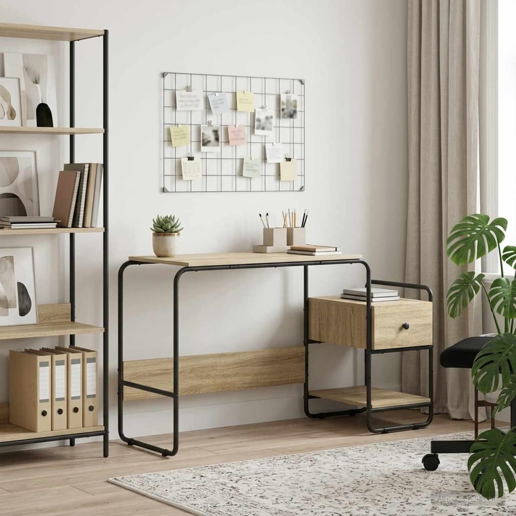 VidaXL Γραφείο με αποθηκευτικό χώρο Sonoma Δρυς 131.5 x 50 x 75.5 εκ.