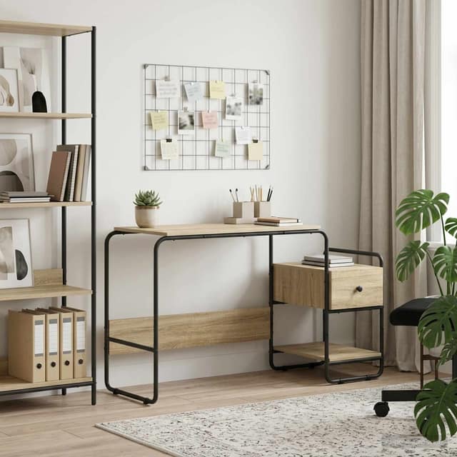 VidaXL Γραφείο με αποθηκευτικό χώρο Sonoma Δρυς 131.5 x 50 x 75.5 εκ.