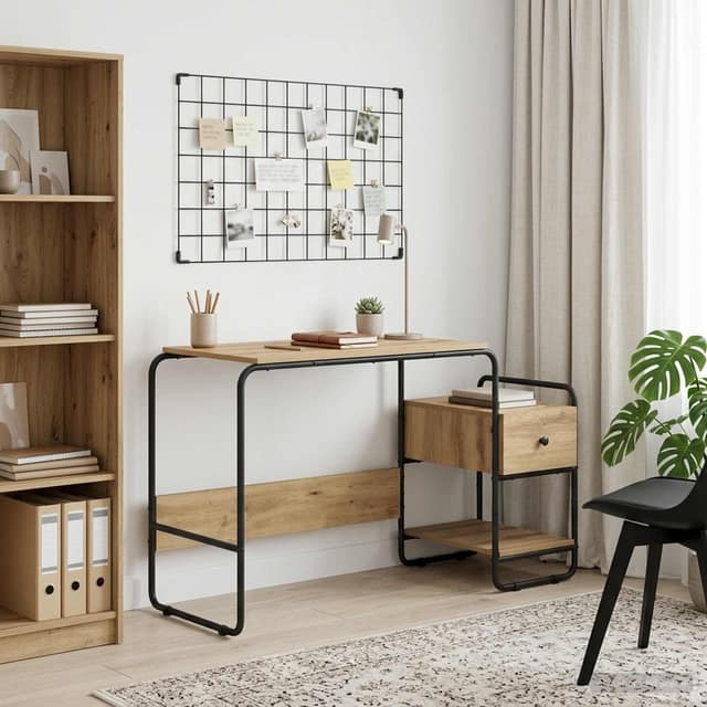 VidaXL Γραφείο με αποθηκευτικό χώρο Artisan Δρυς 131.5 x 50 x 75.5 εκ.