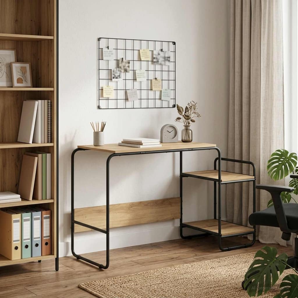 VidaXL Γραφείο με αποθηκευτικό χώρο Artisan Δρυς 131.5 x 50 x 75.5 cm