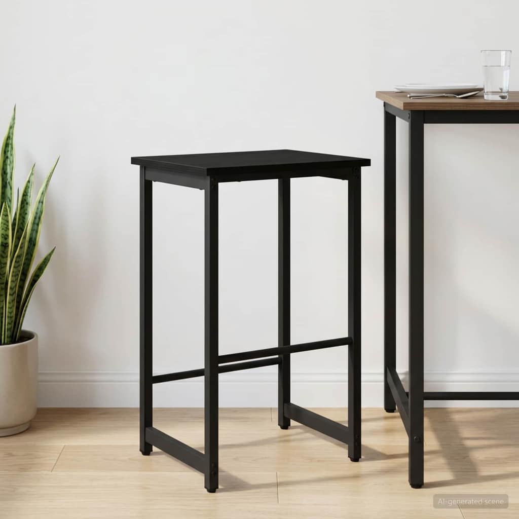 VidaXL Μπαρ σκαμπό Μαύρη Δρυς 40 x 32 x 64 εκ Επεξεργασμένο Ξύλο