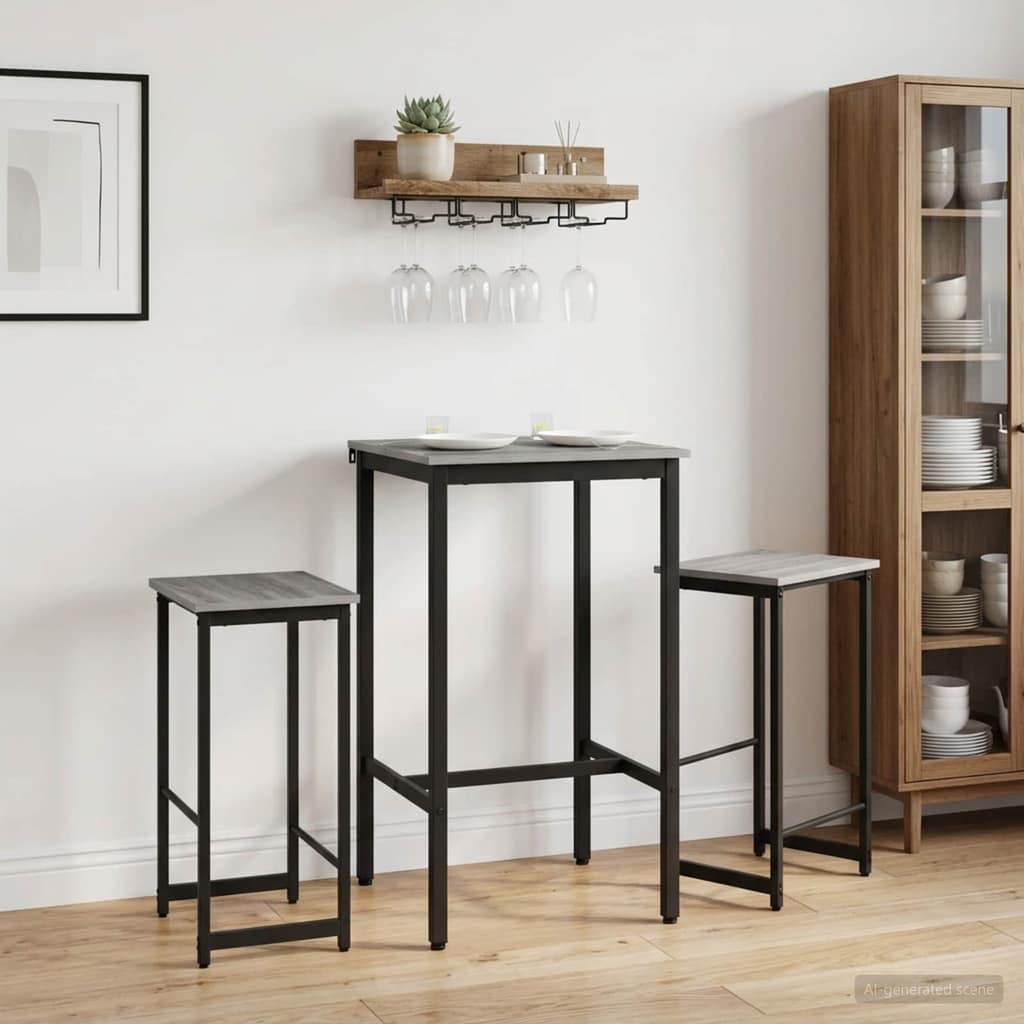 VidaXL Μπαρ σκαμπό 2 τμχ. Γκρι Sonoma 40 x 32 x 64 εκ
