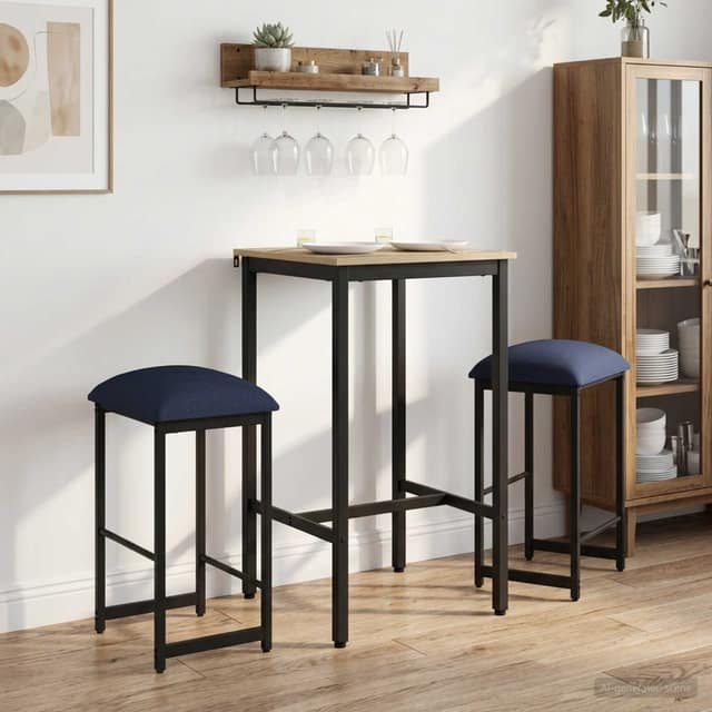 VidaXL Μπαρ σκαμπό 2 τμχ. Μπλε 40 x 32 x 74 εκ Επεξεργασμένο Ξύλο
