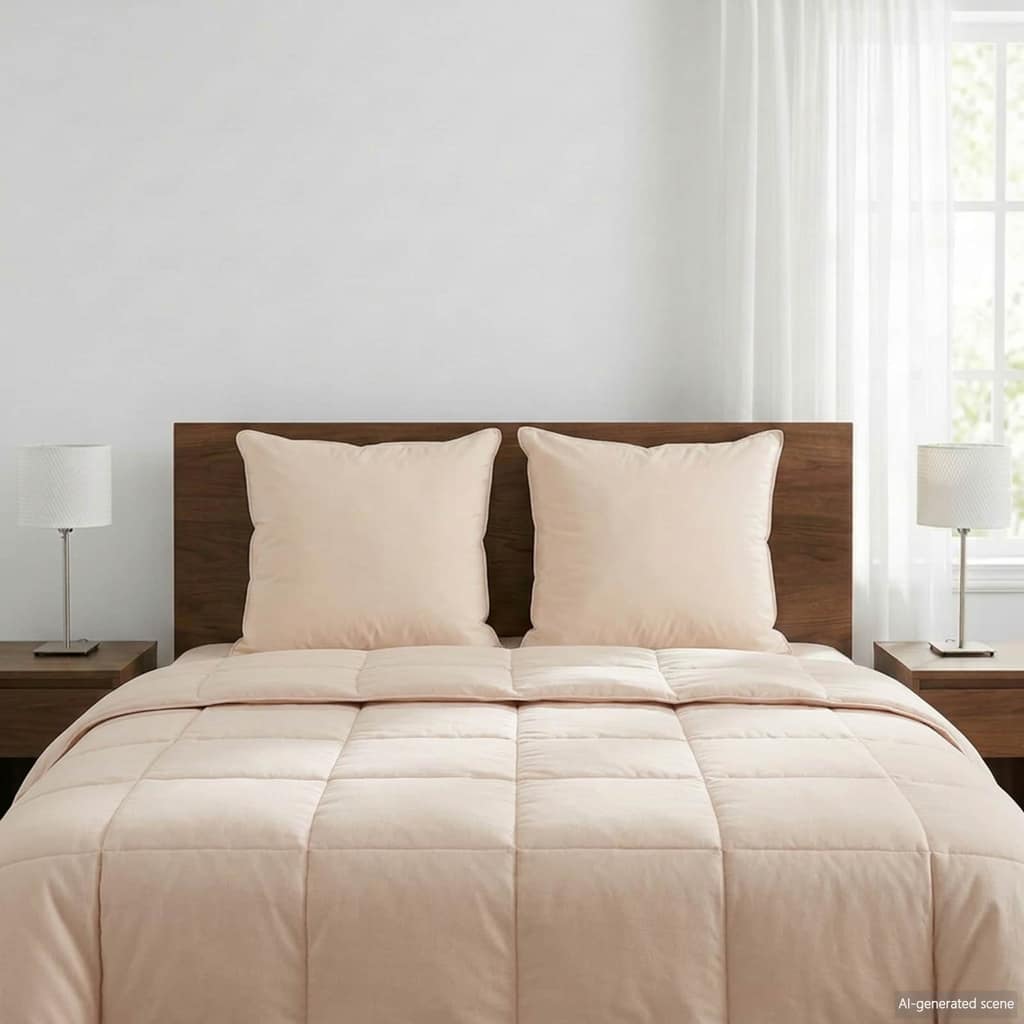 VidaXL Μαξιλάρι 2 τμχ. 65 x 65 cm Μαλακό Βαμβάκι και καπόκ Μπεζ