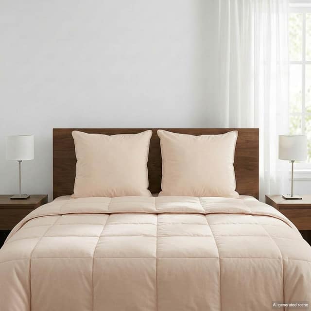 VidaXL Μαξιλάρι 2 τμχ. 65 x 65 cm Μαλακό Βαμβάκι και καπόκ Μπεζ