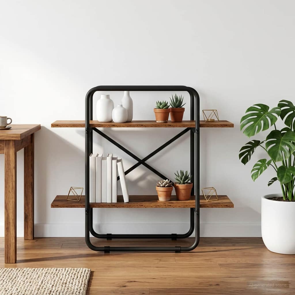 VidaXL Ράφι Βιβλίων 2 επίπεδα 60 x 35 x 70 cm PB Ξύλο δρυός