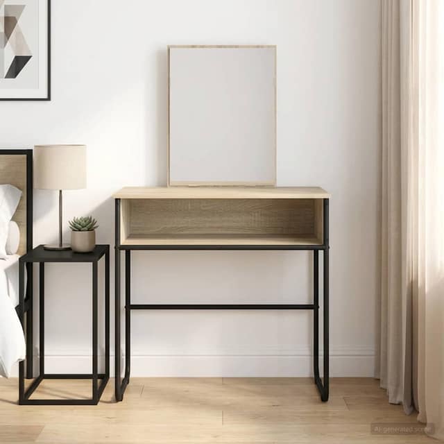 VidaXL Τραπέζι περιποίησης με ράφι Sonoma Δρυς 81 x 40 x 131 εκ