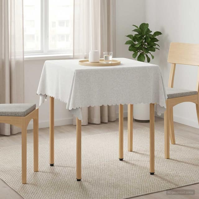 VidaXL Ύφασμα Τραπέζης 5 τμχ. Λευκό 90 x 90 cm τετράγωνο