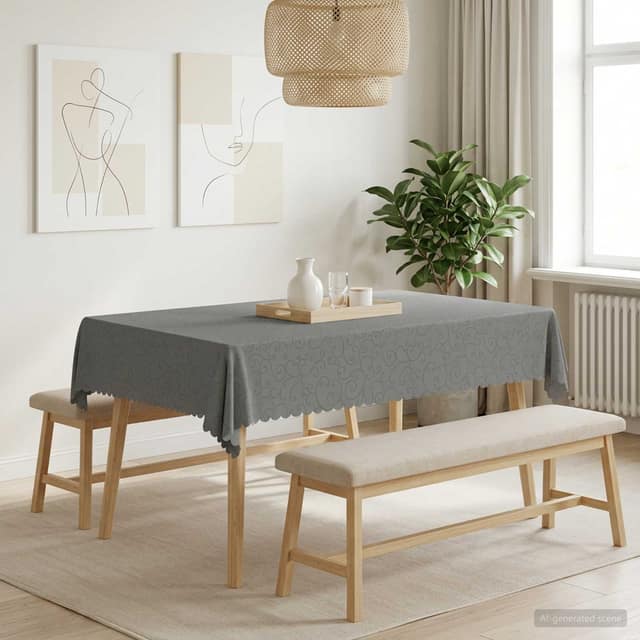 VidaXL Ύφασμα Τραπέζης 5 τμχ. Ανοιχτό γκρι 140 x 160 cm Ορθογώνιος