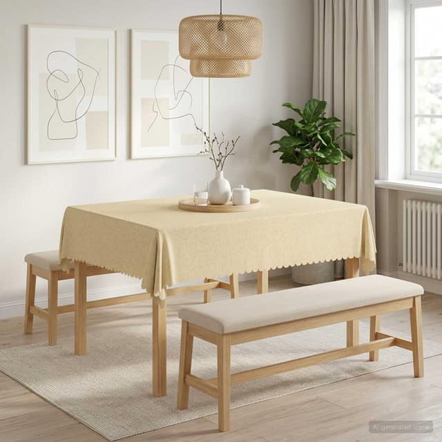 VidaXL Ύφασμα Τραπέζης 5 τμχ. Λευκό κρεμ 110 x 140 εκ. Ορθογώνιος