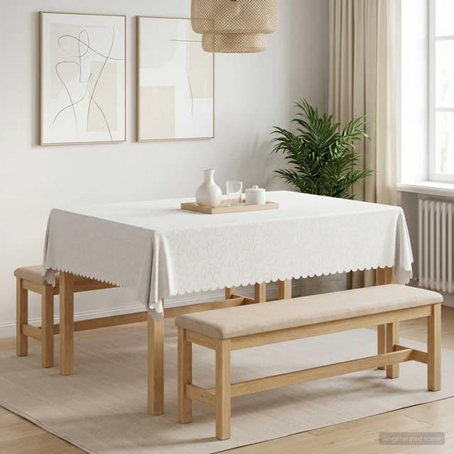 VidaXL Ύφασμα Τραπέζης 5 τμχ. Λευκό 110 x 140 εκ. Ορθογώνιος