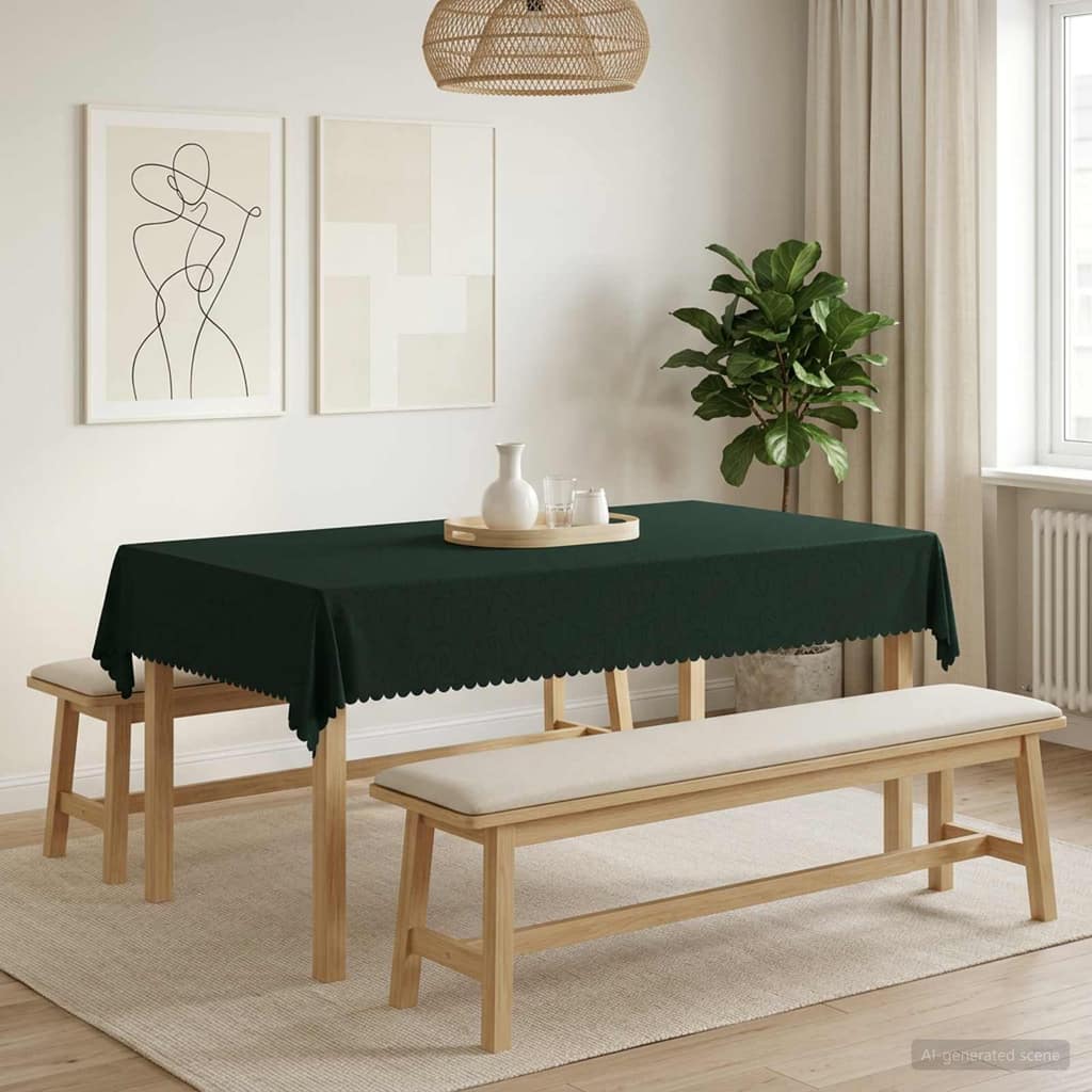 VidaXL Ύφασμα Τραπέζης 5 τμχ. Σκούρο Πράσινο 140 x 260 cm Ορθογώνιος