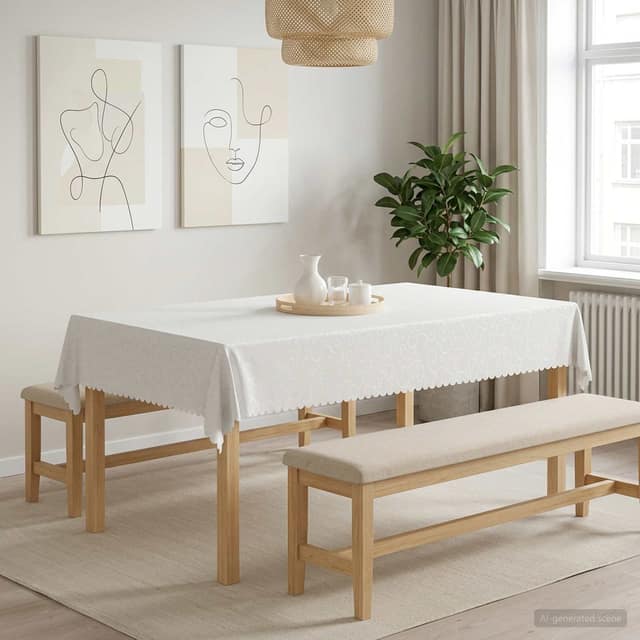 VidaXL Ύφασμα Τραπέζης 5 τμχ. Λευκό 140 x 260 cm Ορθογώνιος
