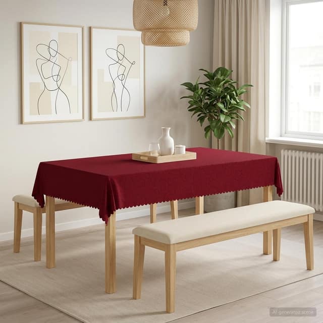 VidaXL Ύφασμα Τραπέζης 5 τμχ. Κόκκινο 140 x 220 cm Ορθογώνιος