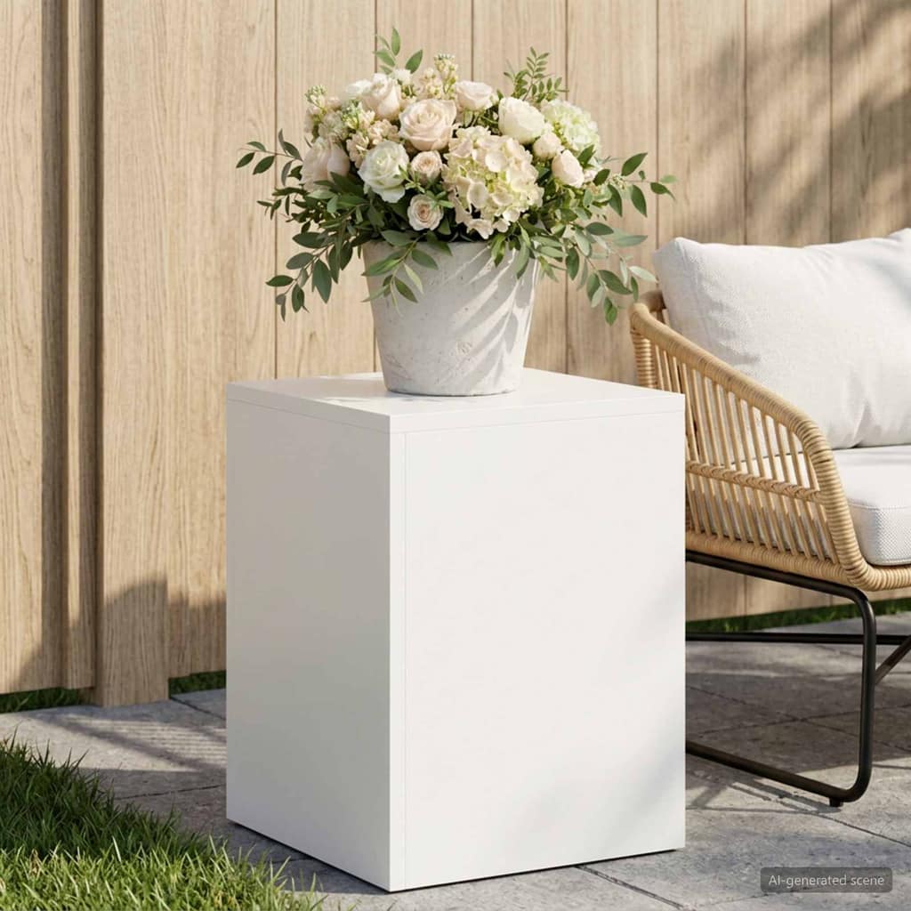 VidaXL Βάση φυτών Λευκό 30 x 30 x 40 cm Ατσάλι
