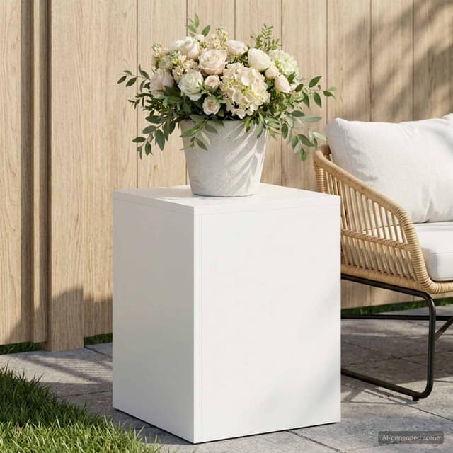 VidaXL Βάση φυτών Λευκό 30 x 30 x 40 cm Ατσάλι