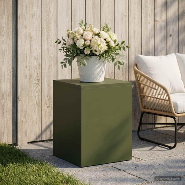 VidaXL Βάση φυτών Λαδί 30 x 30 x 40 cm Ατσάλι Σκληρυθέν στον Αέρα