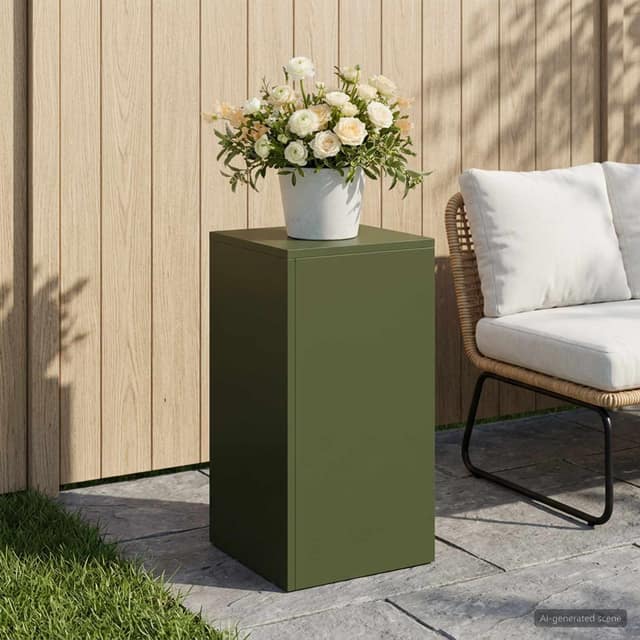 VidaXL Βάση φυτών Λαδί 30 x 30 x 60 cm Ατσάλι Σκληρυθέν στον Αέρα