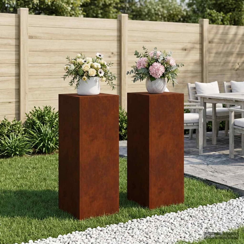 VidaXL Βάση φυτών 2 pcs Σκ rusty 30 x 30 x 80 cm