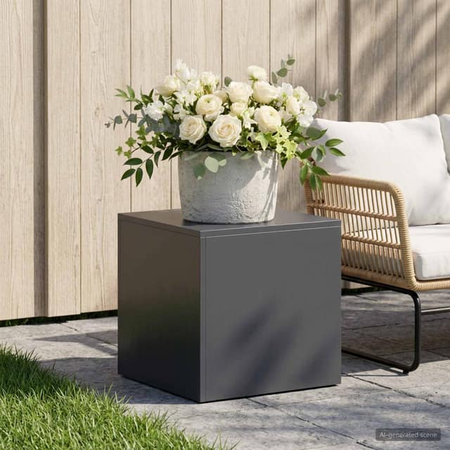 VidaXL Βάση φυτών Ανθρακί 40 x 40 x 40 cm Ανοξείδωτο Ατσάλι