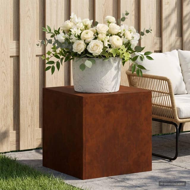VidaXL Βάση φυτών Σκ rusty 40 x 40 x 40 cm Ατσάλι Σκληρυθέν στον Αέρα