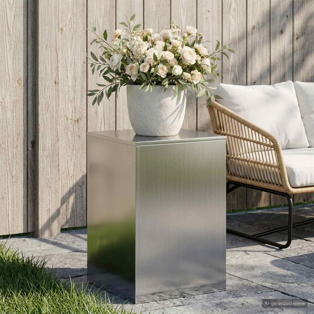 VidaXL Βάση φυτών Ασημί 40 x 40 x 60 cm Ατσάλι