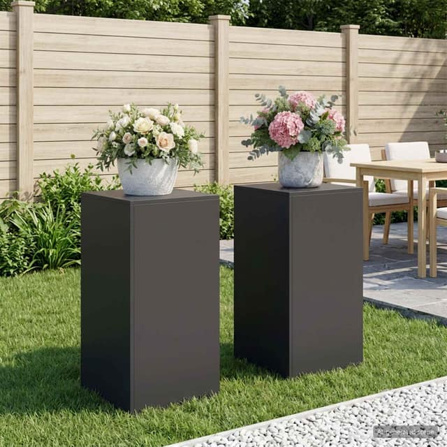 VidaXL Βάση φυτών 2 τμχ. Μαύρο 40 x 40 x 80 cm Ατσάλι