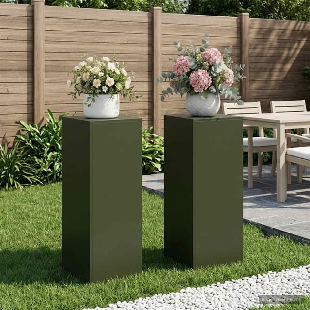 VidaXL Βάση φυτών 2 τμχ. Λαδί 40 x 40 x 100 cm Ατσάλι
