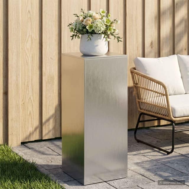 VidaXL Βάση φυτών Ασημί 40 x 40 x 100 cm Ατσάλι