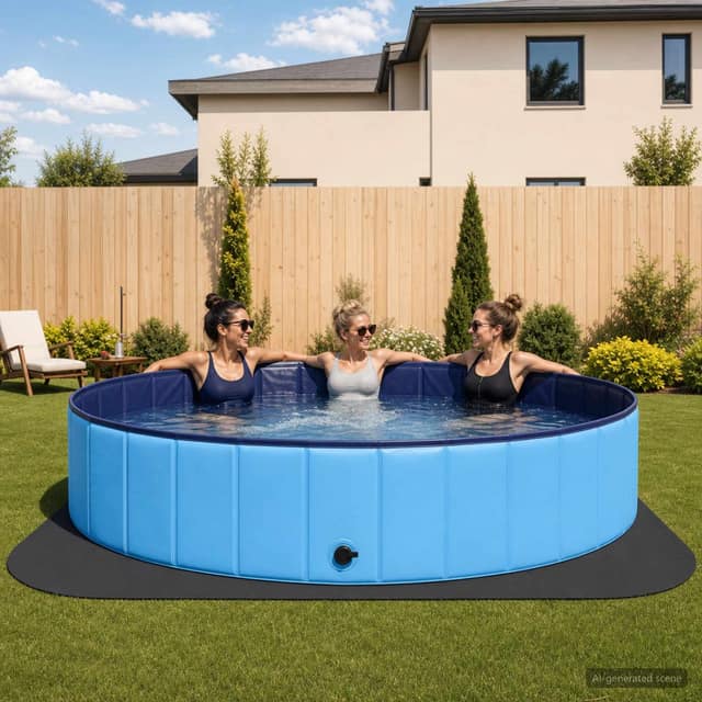 VidaXL Χαλάκι για Πισίνα 49 τμχ. Ø 408 cm Γύρος Φελιζόλ EVA Μαύρο