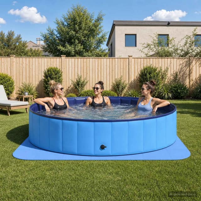 VidaXL Χαλάκι για Πισίνα 49 τμχ. Ø 408 cm Γύρος Φελιζόλ EVA Μπλε