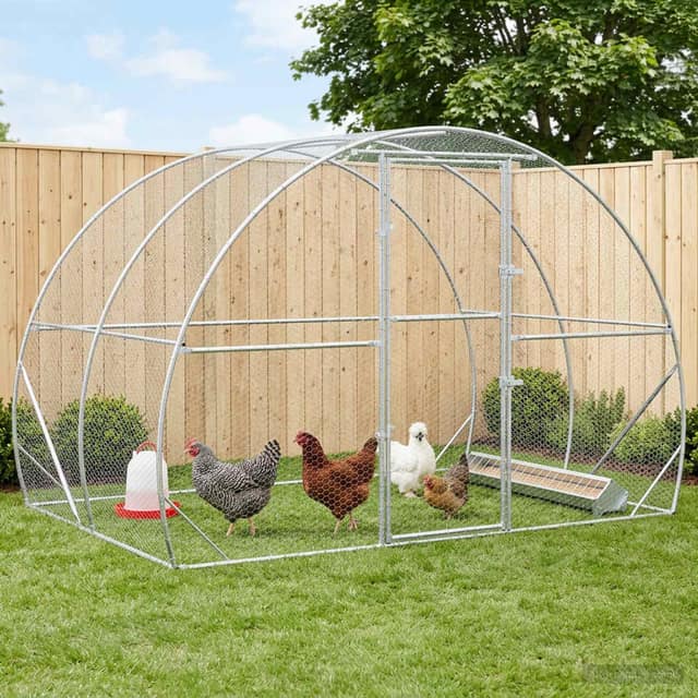 VidaXL Κοτέτσι Ασημί 200 x 300 x 200 cm Γαλβανισμένος Χάλυβας