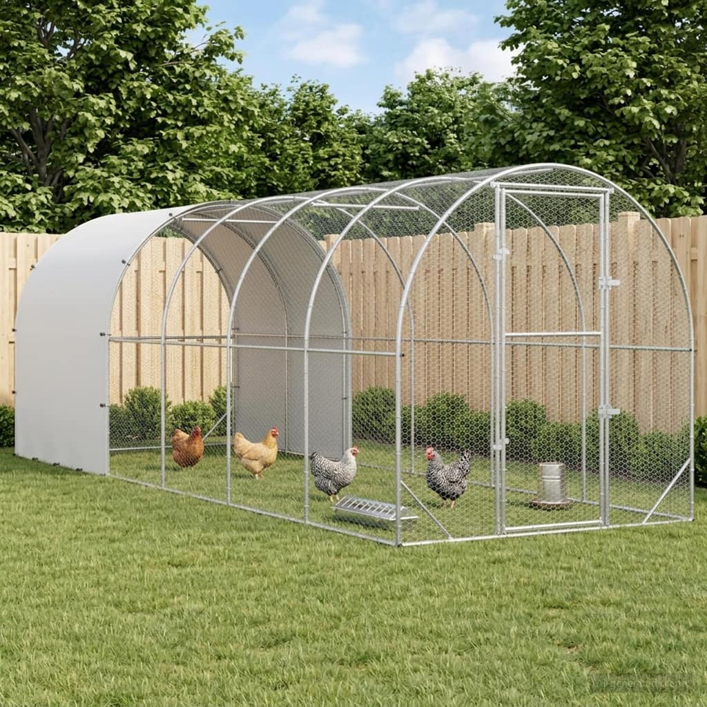 VidaXL Κοτέτσι Ασημί 600 x 200 x 200 εκ. Γαλβανισμένος Χάλυβας