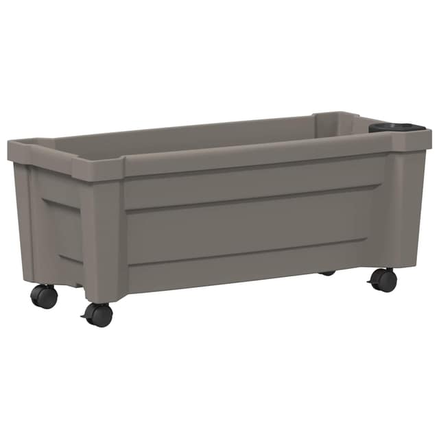 VidaXL Γλάστρα Calypso με Ρόδες PP Γκρι