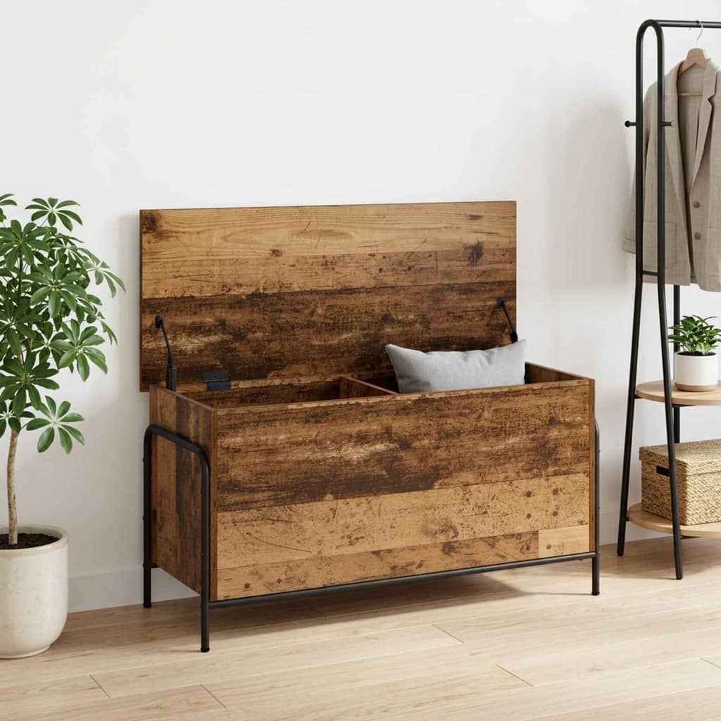 VidaXL Κουτί αποθήκευσης Παλαιωμένο ξύλο 80 x 40 x 49,5 εκ