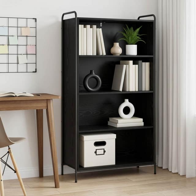 VidaXL Βιβλιοθήκη 55,5 x 33 x 174 εκ Επεξεργασμένο Ξύλο Μαύρη Δρυς