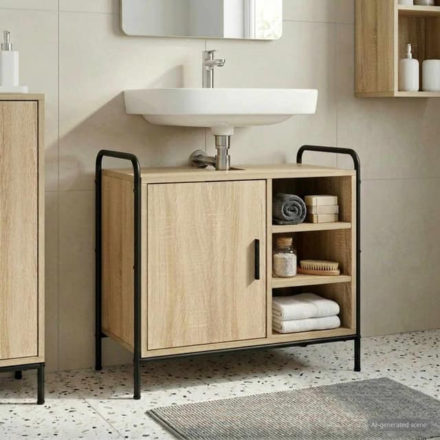 VidaXL Ντουλάπι Μπάνιου Sonoma Δρυς 65,5 x 34 x 61 εκ.