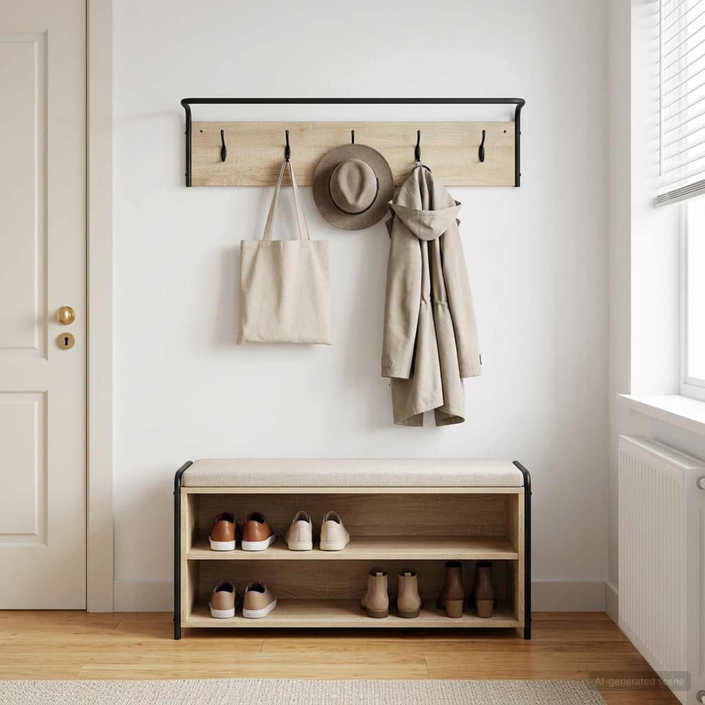 VidaXL Κρεμάστρα 100 x 30 x 25 cm Sonoma Δρυς Επεξεργασμένο Ξύλο