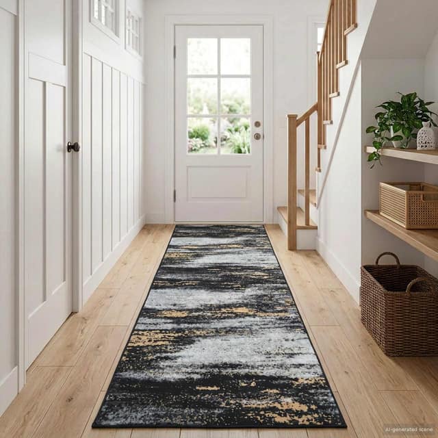 VidaXL Χαλί Runner LESAKA Μαύρο και Χρυσό 80 x 150 cm