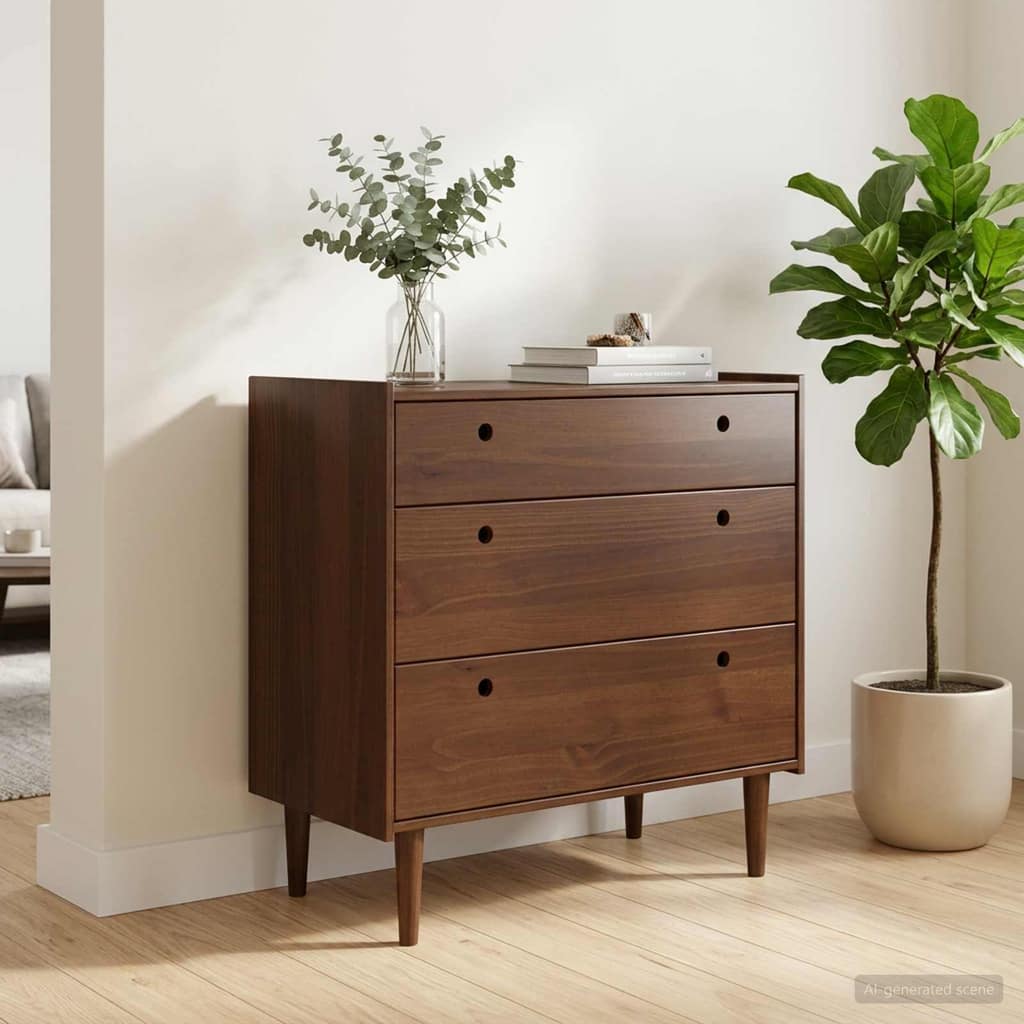 VidaXL Κουτί με συρτάρια BILBAO Σκούρο καραμελί 90 x 45 x 89 cm