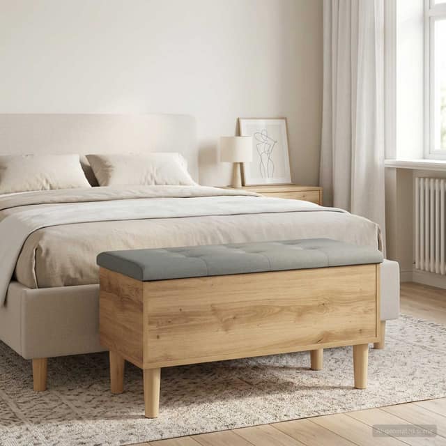 VidaXL Παγκάκι αποθήκευσης με μαξιλάρι Artisan Δρυς 82 x 42 x 46 εκ