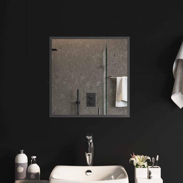 VidaXL Καθρέφτης μπάνιου LED Διαφανές 50 x 50 cm σκληρυμένο γυαλί
