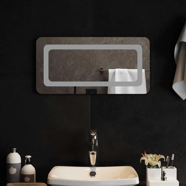 VidaXL Καθρέφτης μπάνιου LED Διαφανές 60 x 30 cm σκληρυμένο γυαλί