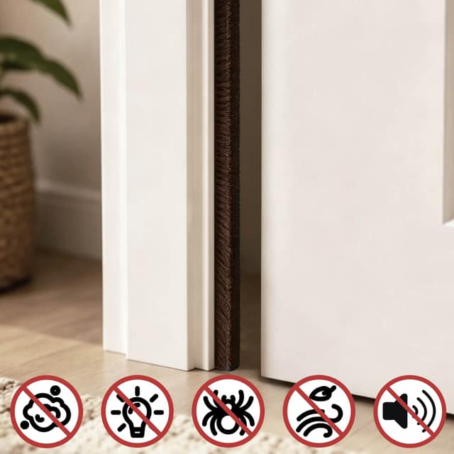 VidaXL Αυτοκόλλητο βουρτσάκι στεγάνωσης πόρτας 10 m PP Καφέ