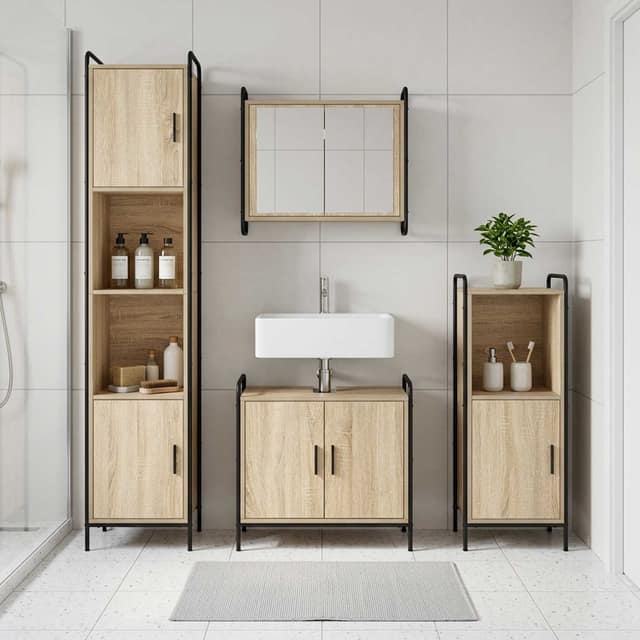 VidaXL Σετ Ντουλαπιών Μπάνιου 3 τμχ. Sonoma Δρυς 40 x 36 x 99,5 εκ.