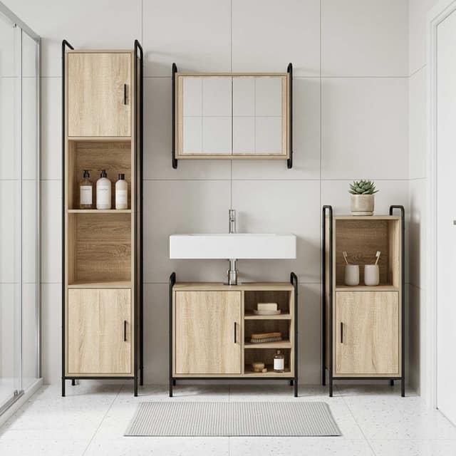 VidaXL Σετ Ντουλαπιών Μπάνιου 3 τμχ. Sonoma Δρυς 40 x 36 x 99,5 εκ.